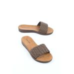 Gezer Yazlık Suni Deri Kadın Terlik GT1YZM.14547.00, Kahve, 41