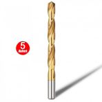 Gfb Titanyum Matkap Ucu Hss Metal Ahşap Plastik - 5 mm _5 Adet