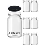 Gfc Life Store 105 ml Farklı Boyutlarda Kavanoz 105 cc Konserve Metal Kapaklı Cam Kavanoz 6 Adet Şeffaf, 105 cc Kısa