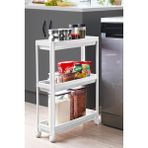 Gfc Life Store Life 3 Katlı Tekerlekli Slim Ince Beyaz Banyo Mutfak Rafı MIT1125