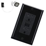 GFCI USB kombo çıkışı, USB ile GFCI çıkışı - USB ile Test GFCI kombinasyonu - Akıllı telefon için LED göstergesine sahip elektrikli duvar kaplaması