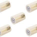 GFORTUN 5 ADET 3 x 1,5 V AA - D Boyutunda Paralel Pil Dönüştürücü Adaptör Tutucu Bağlantı Kapalı Beyaz Silindir Pil Depolama Kılıfı El Feneri için