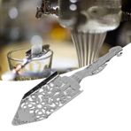 GFRGFH Absinthe Kaşık Paslanmaz Çelik Hollow Pelin Kokteyl Kaşığı Barmenlik Için Absinthe Filtre Şeker Küp Filte Kaşık(Gümüş)