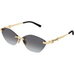 Gg 2050S 002 59 Gucci Güneş Gözlüğü - Altın - Gri