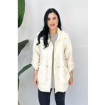 gg göksel giyim Cep Detaylı Büyük Beden Mont - Ekru - GKS-00302 44