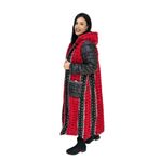 gg göksel giyim Çift Taraflı Büyük Beden Peluş Mont - Kırmızı - GKS-00327 46-48