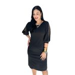 Gg Göksel Giyim Kol Detaylı Büyük Beden Abiye Elbise - Siyah - Gks-00272 48-50