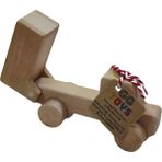 Gg Toys - Montessori Doğal Ahşap Tekerlekli Oyuncak - Damperli Kamyon - Naturel Ahşap