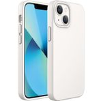 GGM GİYİM & AKSESUAR Apple iPhone 13/14 ile Uyumlu İçi Kadife Dışı Mat Yapıya Sahip Koruma Sağlayan Lansman Silikon Kılıf (Beyaz)