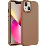 GGM GİYİM & AKSESUAR Apple iPhone 13/14 ile Uyumlu İçi Kadife Dışı Mat Yapıya Sahip Koruma Sağlayan Lansman Silikon Kılıf (Kahverengi)