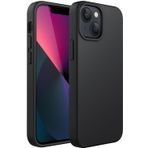 GGM GİYİM & AKSESUAR Apple iPhone 13/14 ile Uyumlu İçi Kadife Dışı Mat Yapıya Sahip Koruma Sağlayan Lansman Silikon Kılıf (Siyah)