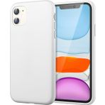 GGM GİYİM & AKSESUAR iPhone 11 ile Uyumlu İçi Kadife Dışı Mat Yapıya Sahip Koruma Sağlayan Lansman Silikon Kılıf (Beyaz)