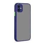 GGM GİYİM & AKSESUAR iPhone 12 ile Uyumlu Arka Kısmı Mat Şeffaf Yapıya Sahip Kenarları Silikon Tpu Malzemeden Üretilmiş Renkli Tuşlara Sahip Kamera Korumalı Transparan Kılıf (Lacivert)