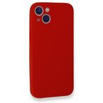 GGM GİYİM & AKSESUAR iPhone 13/14 ile Uyumlu İçi Kadife Dışı Mat Yapıya Sahip Kamera Korumalı Lansman Silikon Kılıf (Kırmızı)
