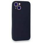 GGM GİYİM & AKSESUAR iPhone 13/14 ile Uyumlu İçi Kadife Dışı Mat Yapıya Sahip Kamera Korumalı Lansman Silikon Kılıf (Lacivert)