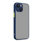 GGM GİYİM & AKSESUAR iPhone 14 ile Uyumlu Arka Kısmı Mat Şeffaf Yapıya Sahip Kenarları Silikon Tpu Malzemeden Üretilmiş Renkli Tuşlara Sahip Kamera Korumalı Transparan Kılıf (Lacivert)