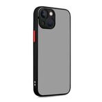 GGM GİYİM & AKSESUAR iPhone 14 Plus ile Uyumlu Arka Kısmı Mat Şeffaf Yapıya Sahip Kenarları Silikon Tpu Malzemeden Üretilmiş Renkli Tuşlara Sahip Kamera Korumalı Transparan Kılıf (Siyah)