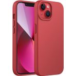 GGM GİYİM & AKSESUAR iPhone 14 Plus ile Uyumlu İçi Kadife Dışı Mat Yapıya Sahip Koruma Sağlayan Lansman Silikon Kılıf (Kırmızı)