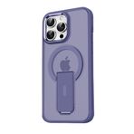 GGM GİYİM & AKSESUAR iPhone 14 Pro için Magsafe ile Uyumlu Arkası Mat Yapıya Metal Kamera Çerçeveli Ultra Güçlendirilmiş Açılır Stantlı Tork Kılıf (Derin Mor)