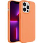 GGM GİYİM & AKSESUAR iPhone 14 Pro ile Uyumlu İçi Kadife Dışı Mat Yapıya Sahip Koruma Sağlayan Lansman Silikon Kılıf (Turuncu)