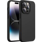 GGM GİYİM & AKSESUAR iPhone 14 Pro Max ile Uyumlu İçi Kadife Dışı Mat Yapıya Sahip Koruma Sağlayan Lansman Silikon Kılıf (Siyah)