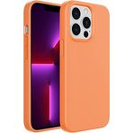 GGM GİYİM & AKSESUAR iPhone 14 Pro Max ile Uyumlu İçi Kadife Dışı Mat Yapıya Sahip Koruma Sağlayan Lansman Silikon Kılıf (Turuncu)