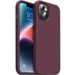 GGM GİYİM & AKSESUAR iPhone 15 ile Uyumlu İçi Kadife Dışı Mat Yapıya Sahip Koruma Sağlayan Lansman Silikon Kılıf (Bordo)