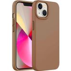 GGM GİYİM & AKSESUAR iPhone 15 ile Uyumlu İçi Kadife Dışı Mat Yapıya Sahip Koruma Sağlayan Lansman Silikon Kılıf (Kahverengi)