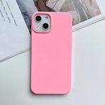 GGM GİYİM & AKSESUAR iPhone 15 ile Uyumlu İçi Kadife Dışı Mat Yapıya Sahip Koruma Sağlayan Lansman Silikon Kılıf (Pembe)