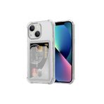 GGM GİYİM & AKSESUAR iPhone 15 ile Uyumlu Şeffaf Yapıya Sahip Arka Ksımında Kartlık Bölmeli Kolay Kullanım Sağlayan Telefon Kılıfı (Siyah)