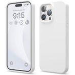 GGM GİYİM & AKSESUAR iPhone 15 Pro ile Uyumlu İçi Kadife Dışı Mat Yapıya Sahip Koruma Sağlayan Lansman Silikon Kılıf (Beyaz)