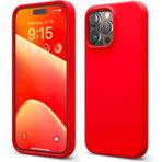 GGM GİYİM & AKSESUAR iPhone 15 Pro ile Uyumlu İçi Kadife Dışı Mat Yapıya Sahip Koruma Sağlayan Lansman Silikon Kılıf (Kırmızı)