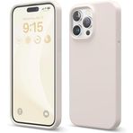 GGM GİYİM & AKSESUAR iPhone 15 Pro ile Uyumlu İçi Kadife Dışı Mat Yapıya Sahip Koruma Sağlayan Lansman Silikon Kılıf (Krem)