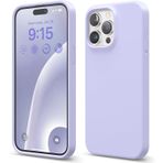GGM GİYİM & AKSESUAR iPhone 15 Pro ile Uyumlu İçi Kadife Dışı Mat Yapıya Sahip Koruma Sağlayan Lansman Silikon Kılıf (Lila)