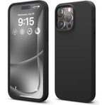 GGM GİYİM & AKSESUAR iPhone 15 Pro ile Uyumlu İçi Kadife Dışı Mat Yapıya Sahip Koruma Sağlayan Lansman Silikon Kılıf (Siyah)