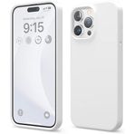 GGM GİYİM & AKSESUAR iPhone 15 Pro Max ile Uyumlu İçi Kadife Dışı Mat Yapıya Sahip Koruma Sağlayan Lansman Silikon Kılıf (Beyaz)