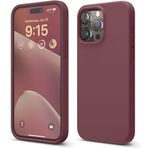 GGM GİYİM & AKSESUAR iPhone 15 Pro Max ile Uyumlu İçi Kadife Dışı Mat Yapıya Sahip Koruma Sağlayan Lansman Silikon Kılıf (Bordo)