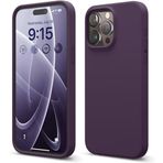 GGM GİYİM & AKSESUAR iPhone 15 Pro Max ile Uyumlu İçi Kadife Dışı Mat Yapıya Sahip Koruma Sağlayan Lansman Silikon Kılıf (Derin Mor)