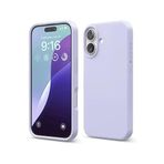 GGM GİYİM & AKSESUAR iPhone 16 ile Uyumlu İçi Kadife Dışı Mat Yapıya Sahip Koruma Sağlayan Lansman Silikon Kılıf (Lila)