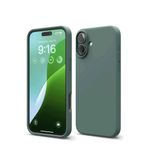 GGM GİYİM & AKSESUAR iPhone 16 ile Uyumlu İçi Kadife Dışı Mat Yapıya Sahip Koruma Sağlayan Lansman Silikon Kılıf (Yeşil)