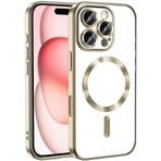 GGM GİYİM & AKSESUAR iPhone 16 Pro için Magsafe ile Uyumlu Arka Kısmı Parlak Şeffaf Yapıya Sahip Kenarları Silikon Yapılı Güçlendirilmiş Mıknatıslı Kamera Lens Koruyuculu Wireless Kablosuz Şarj