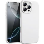 GGM GİYİM & AKSESUAR iPhone 16 Pro ile Uyumlu İçi Kadife Dışı Mat Yapıya Sahip Koruma Sağlayan Lansman Silikon Kılıf (Beyaz)
