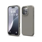 GGM GİYİM & AKSESUAR iPhone 16 Pro Max ile Uyumlu İçi Kadife Dışı Mat Yapıya Sahip Koruma Sağlayan Lansman Silikon Kılıf (Gri)