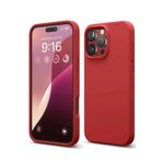 GGM GİYİM & AKSESUAR iPhone 16 Pro Max ile Uyumlu İçi Kadife Dışı Mat Yapıya Sahip Koruma Sağlayan Lansman Silikon Kılıf (Kırmızı)