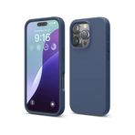 GGM GİYİM & AKSESUAR iPhone 16 Pro Max ile Uyumlu İçi Kadife Dışı Mat Yapıya Sahip Koruma Sağlayan Lansman Silikon Kılıf (Lacivert)