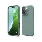 GGM GİYİM & AKSESUAR iPhone 16 Pro Max ile Uyumlu İçi Kadife Dışı Mat Yapıya Sahip Koruma Sağlayan Lansman Silikon Kılıf (Yeşil)