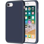 GGM GİYİM & AKSESUAR iPhone 7/8 / Se 2020 / Se 2022 ile Uyumlu İçi Kadife Dışı Mat Yapıya Sahip Koruma Sağlayan Lansman Silikon Kılıf (Lacivert)