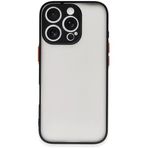 GGM GİYİM & AKSESUAR iPhone ile Uyumlu Arka Kısmı Mat Şeffaf Yapıya Sahip Kenarları Silikon Tpu Malzemeden Üretilmiş Renkli Tuşlara Sahip Kamera Korumalı Transparan Kılıf (iPhone 16 Pro Max Siyah)