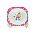 ggs Bebek Mama Tabağı Pembe Prenses Formlu 5 Li Set Melamin Kare