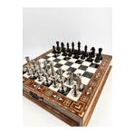 GGS GrandGiftStore GGS GRANDGİFTSTORE Ahşap Premium Kalite Satranç Takımı, Klasik Metal Satranç Taşları Ofis Dekor